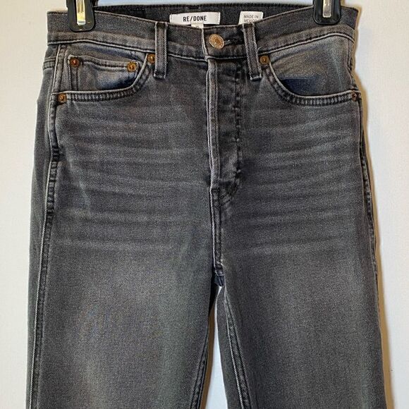 RE/DONE 80s Slim Straight-Leg Jeans Black Women’s Size 25 - Picture 3 of 7